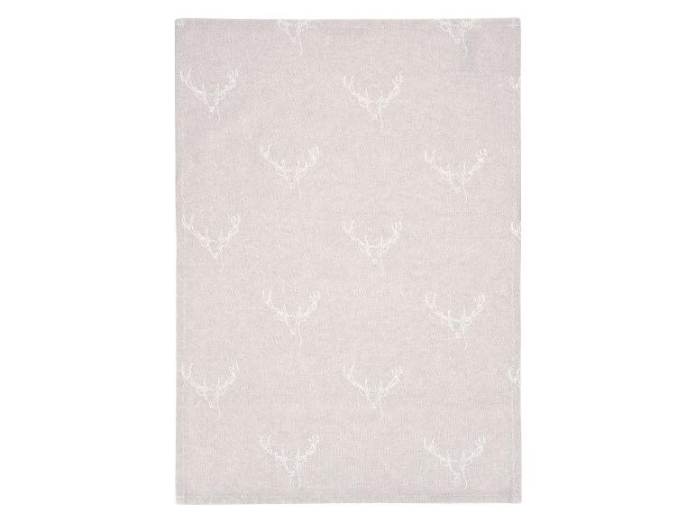 Grijze theedoek met witte hertenmotieven