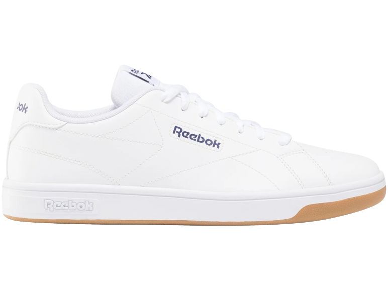 Witte lage sneaker met een rubberen zool