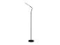 Zwarte LED vloerlamp met flexibele kop en ronde voet