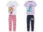 Twee sets pyjama's, een met Paw Patrol's Skye en de andere met My Little Pony.