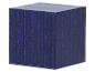 Een donkerblauwe kubus met een gestructureerd, baksteenachtig patroon.