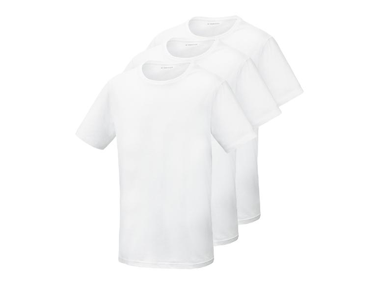 Driepak witte T-shirts met korte mouwen en ronde hals.