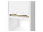 Witte wandplank met licht houten vak.