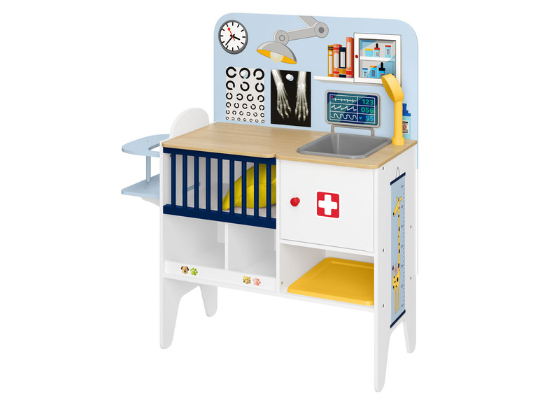 Ga naar volledige schermweergave: Playtive 2-in-1 houten babykliniek en dierenarts - afbeelding 1