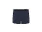 Donkerblauwe boxershort met zwarte elastische tailleband.