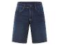 Donkerblauwe jeans shorts.
