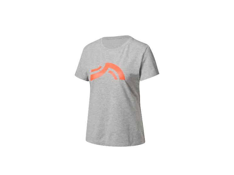 Grijs t-shirt met korte mouwen en oranje logo.
