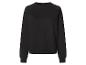 Zwarte sweatshirt met lange mouwen en ronde hals.