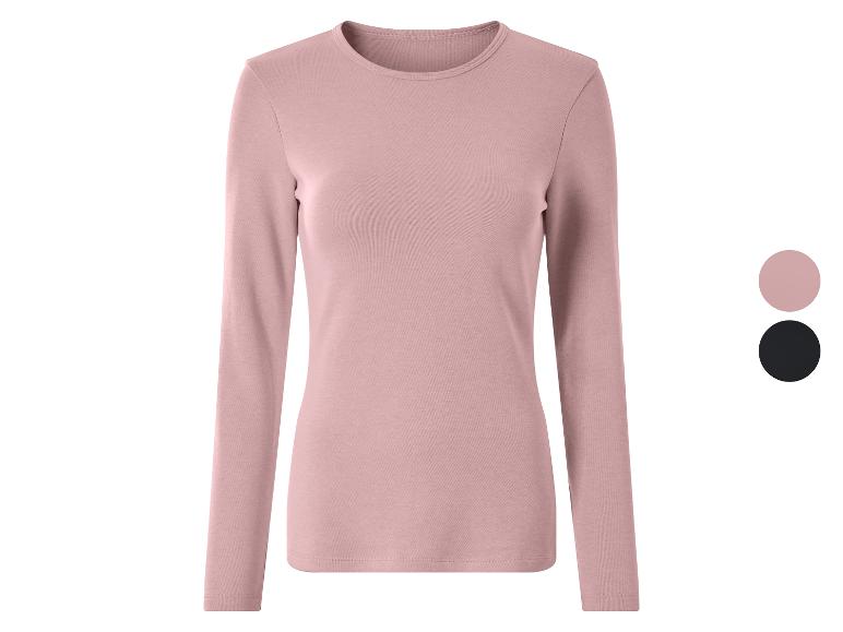 ESMARA® Dames thermoshirt in roze, met lange mouwen en een ronde hals.