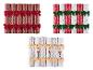 LIVARNO® Party Konfetti Knaller: drie sets kerstcrackers met strikken en feestelijke patronen.