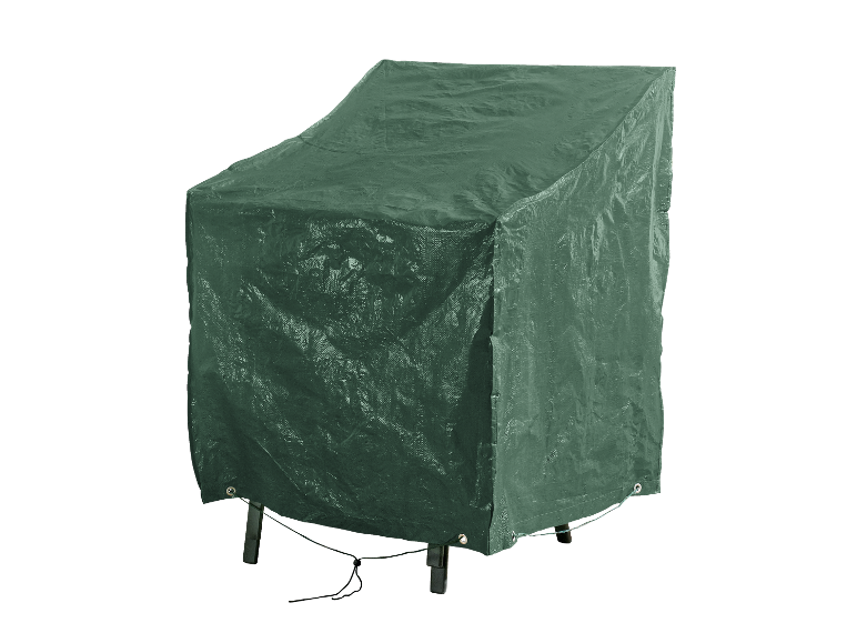 Groene beschermhoes voor tuinmeubelen.