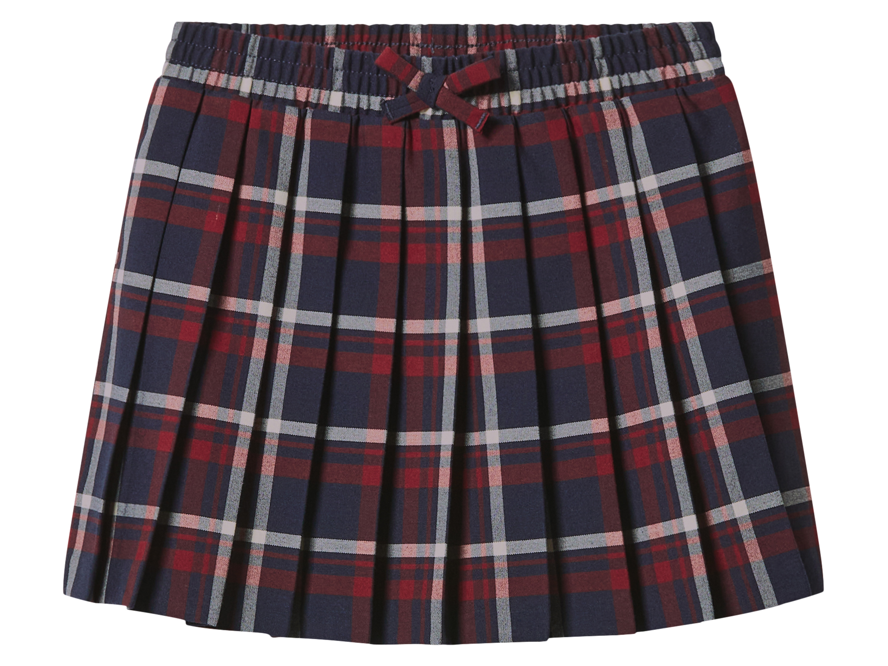 lupilu Kinder rok met plooien (Ruit/rood/marineblauw, 122/128)