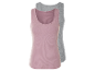 Twee katoenen tanktops, een roze en een grijze.
