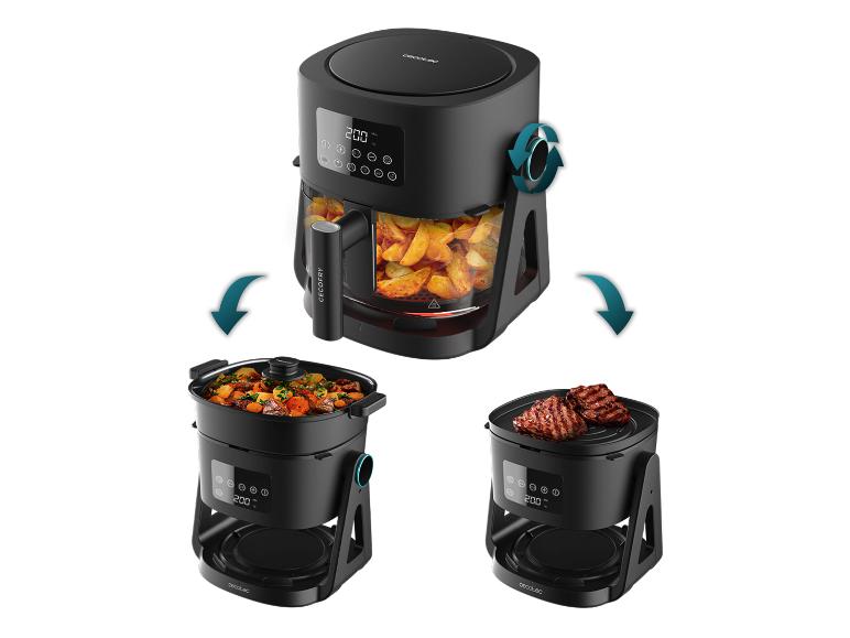 Cecotec airfryer met functies voor frituren, koken en grillen.