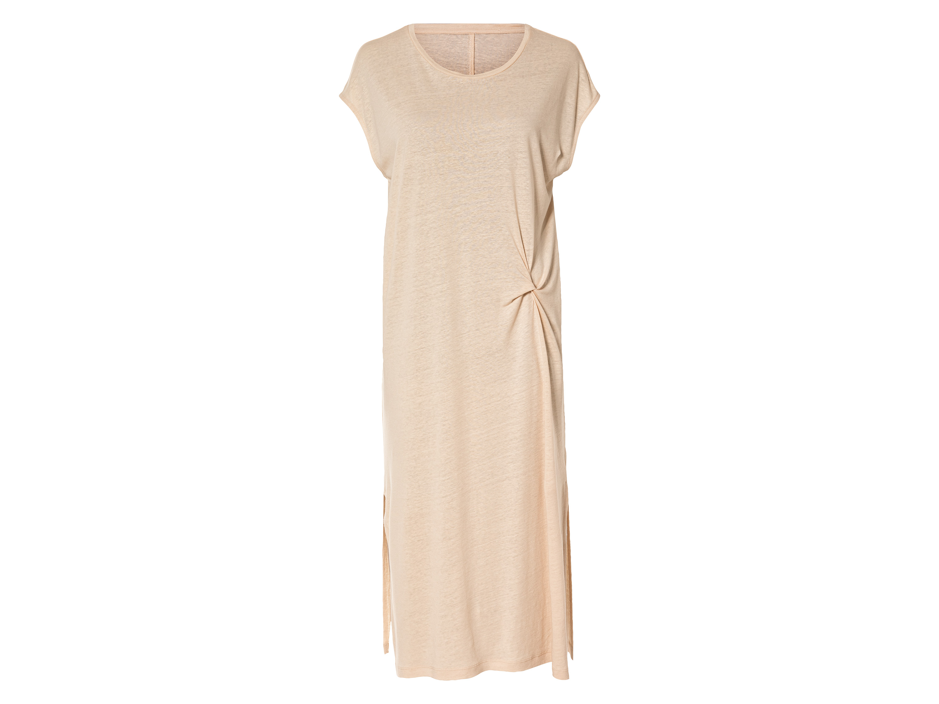 ESMARA Dames jurk met linnen (Beige, L (44/46))