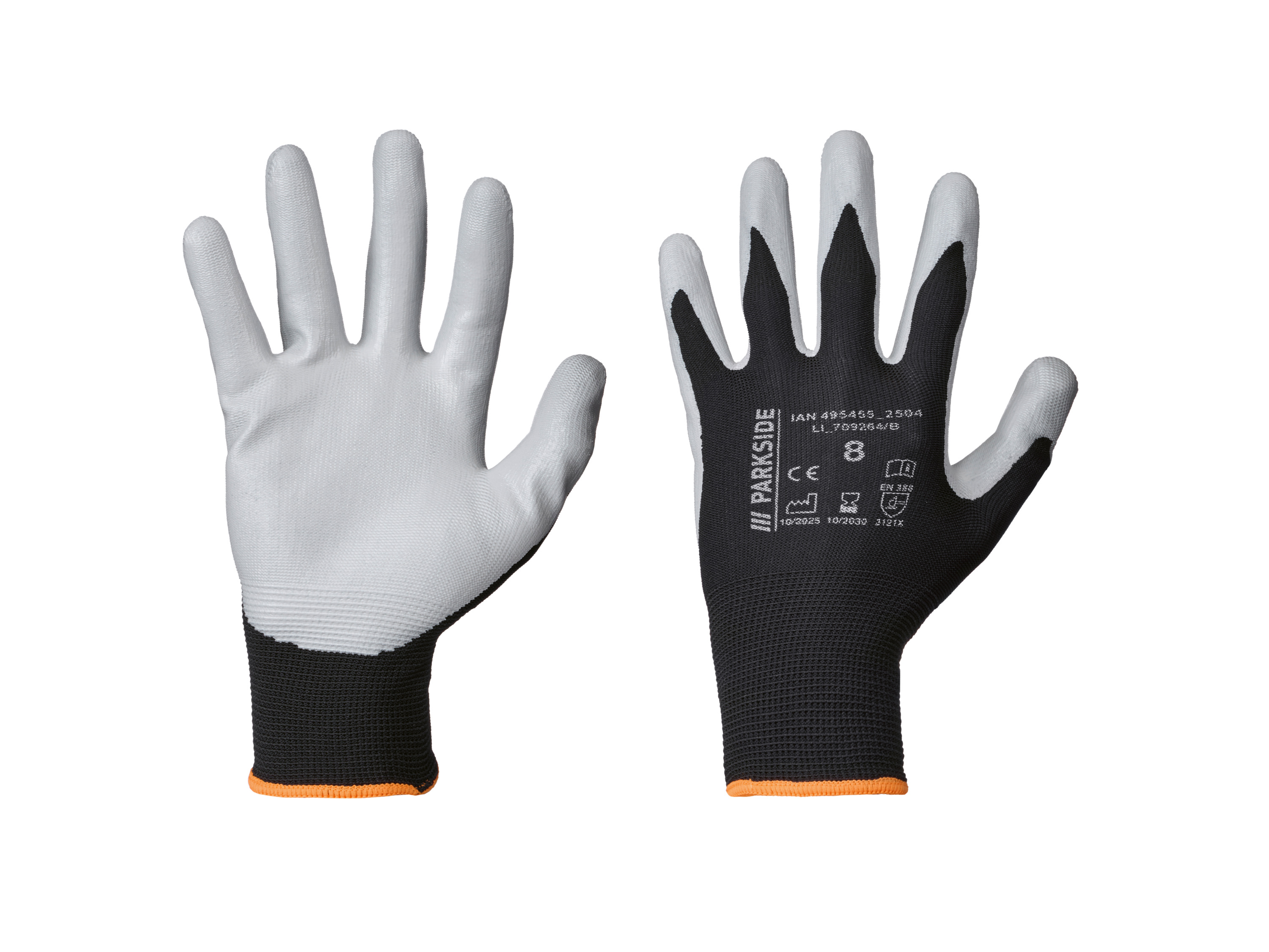 PARKSIDE 3 Paar werkhandschoenen (Nano Flex, 8)