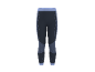 Donkerblauwe korte sportlegging met textuurdetails en contrasterende tailleband.