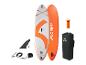 Opblaasbaar Crivit SUP board, oranje en wit, inclusief accessoires.