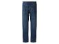 Donkerblauwe herenjeans, achteraanzicht.