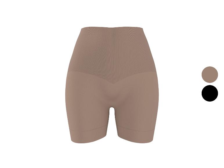 High-waist corrigerende shorts in beige met geribbelde details.