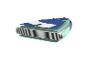 Doorsnede van een SUP-board met interne constructie en lagen, in blauwe en mintkleuren.