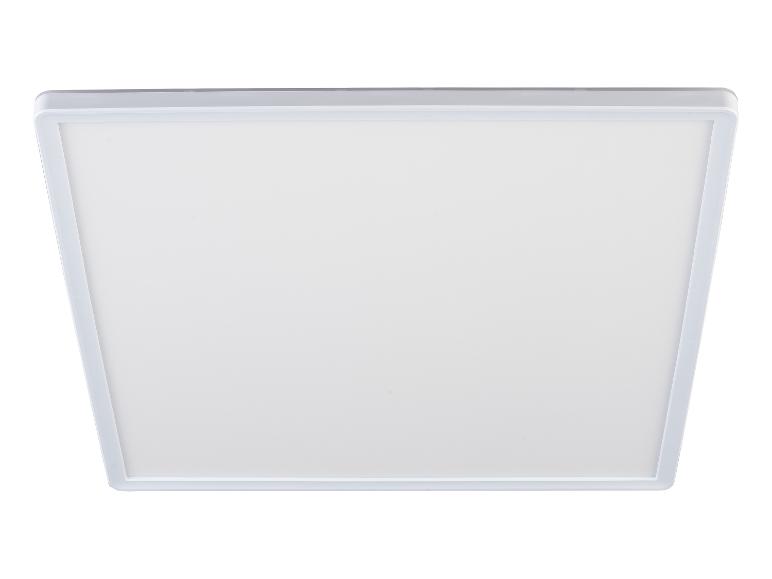 Moderne LED plafondlamp met wit frame.