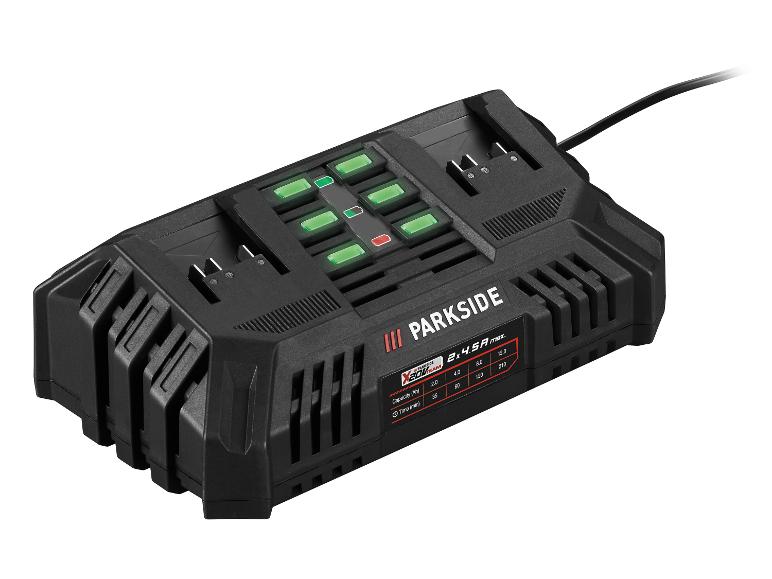 PARKSIDE X 20 V Team 2x4.5A max. dubbele acculader met oplaadtijdtabel