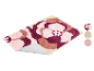 Bloemen badmat in roze, bordeaux en beige tinten, met antislip onderkant.