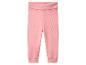 Roze babybroek met geribbelde tailleband en boorden
