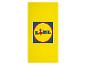 Gele strandhanddoek met Lidl-logo