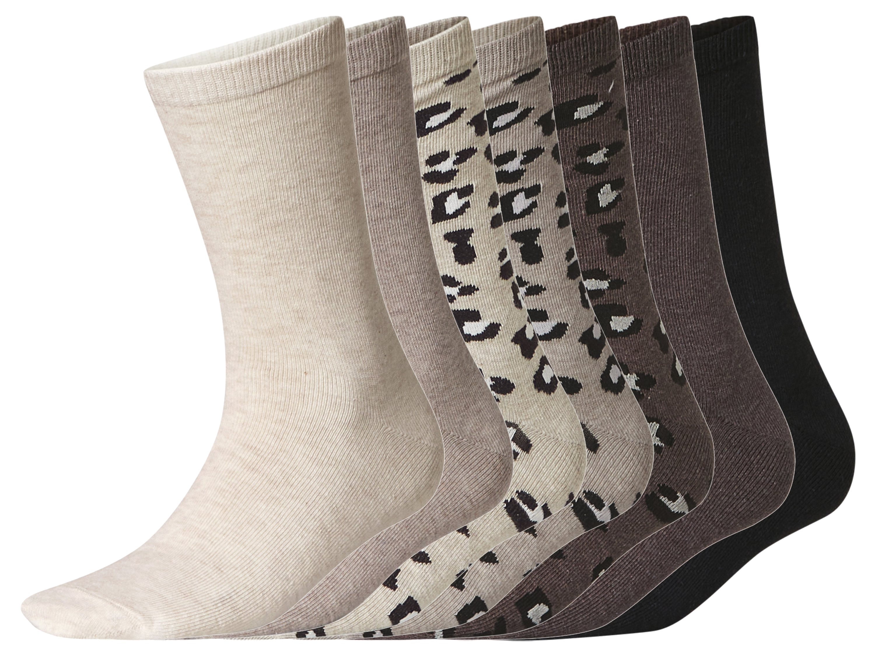 esmara 7 Paar sokken (beige/wit/bruin/zwart, 35-38) afbeelding