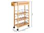 Bamboe keukenwagen met lade, 3 planken en wieltjes, afmetingen 86x54,5x29,5cm.