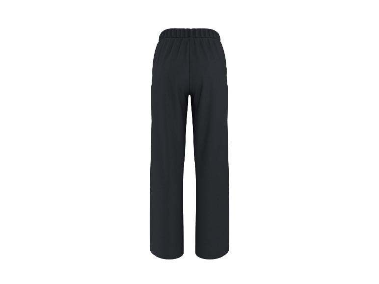 Zwarte wijde broek met elastische tailleband, achteraanzicht