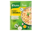Verpakking spaghetti carbonara met spek, knoflook en ui, inclusief voedingsinformatie.