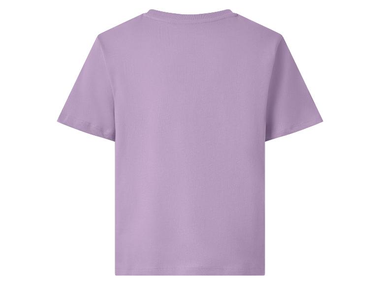 Eenvoudig paars T-shirt met korte mouwen, achterkant