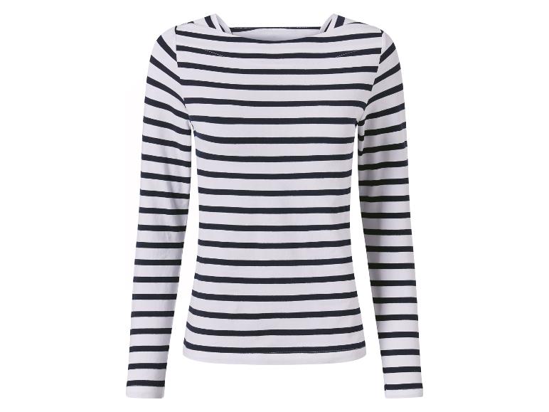 Langarmig gestreept shirt.