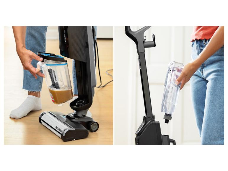 Bissell Crosswave vloerreiniger: eenvoudig verwijderen en plaatsen van de reservoirs.