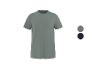 Heren T-shirt met korte mouwen en zak in grijs, met donkerblauwe kleuroptie.