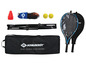 Een Schildkröt tennisset met twee rackets, net, ballen en trainingskegels.