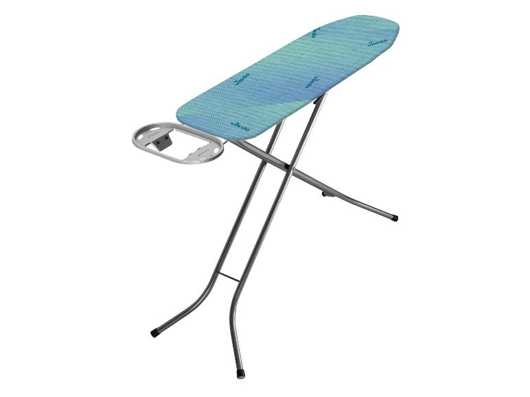 Vileda strijkplank met blauwgroene hoes en metalen onderstel