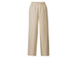 Beige broek met elastische tailleband.