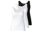 Drie witte en zwarte tanktops.