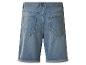 Blauwe denim shorts voor heren, achteraanzicht