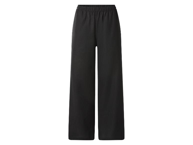 Zwarte wijde broek met elastische tailleband