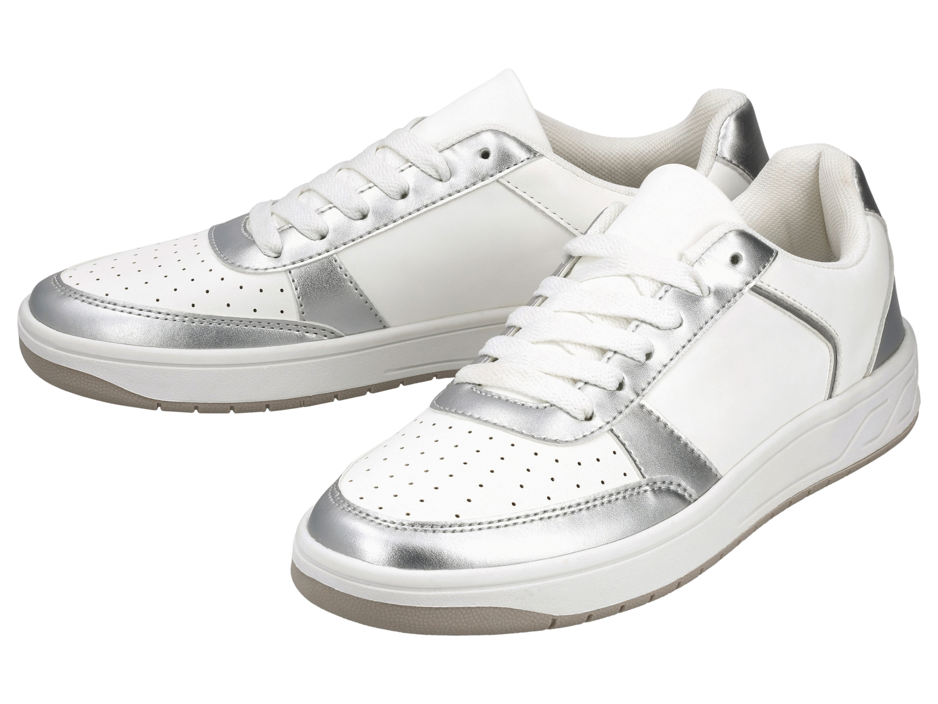 esmara Dames sneakers (Zilver/wit, 39)