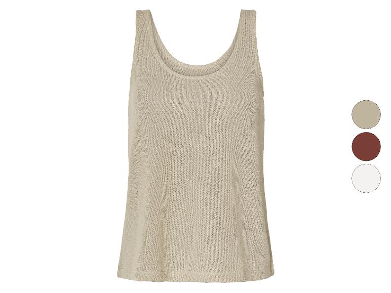 Beige, bruin en witte gebreide tanktops.