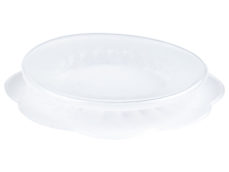 Twee witte ronde kommen, een op de andere gestapeld.