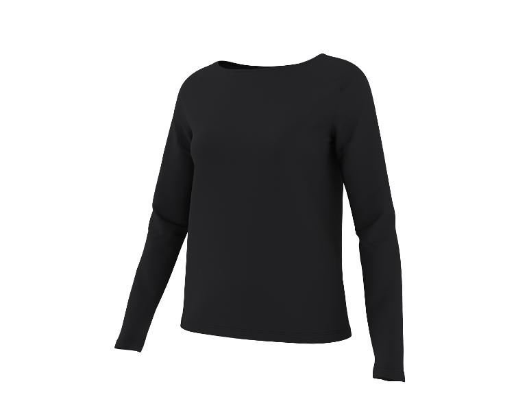 Zwart dames shirt met lange mouwen en boothals
