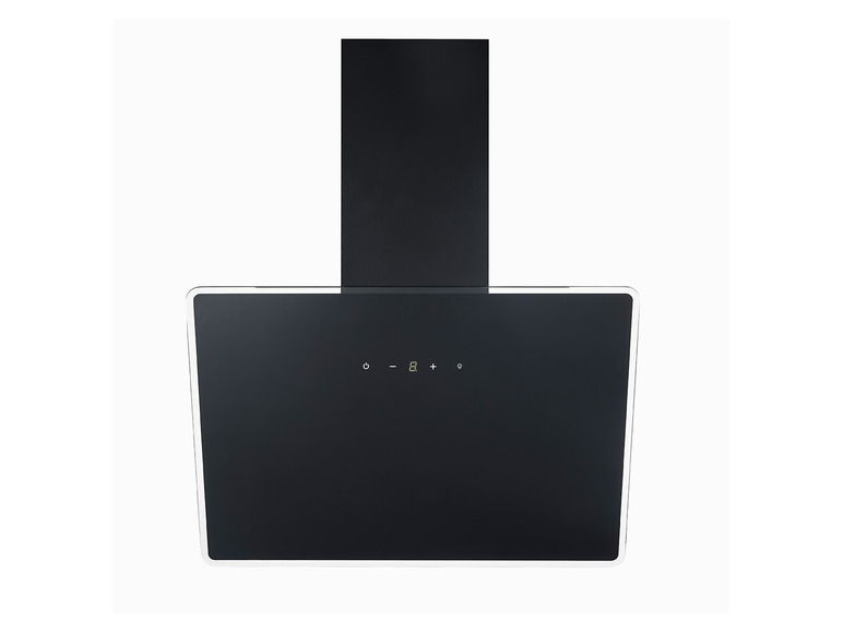 Zwarte design afzuigkap met glazen front