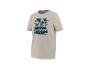 Beige heren T-shirt met blauwe palmboom en 'Caribbean Summer' opdruk.